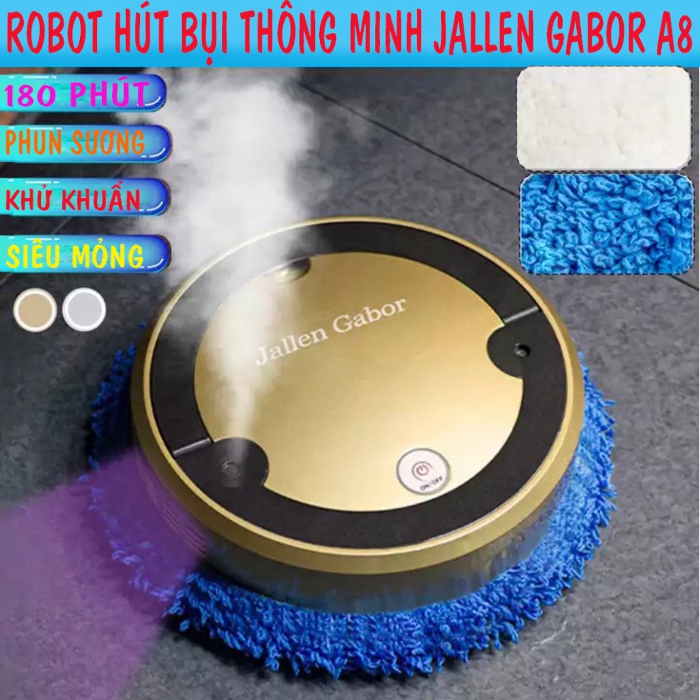 Robot hút bụi, lau nhà Jallen Gabor A8 - Video Thật - Máy lau nhà tự động A8 tích hợp phun sương