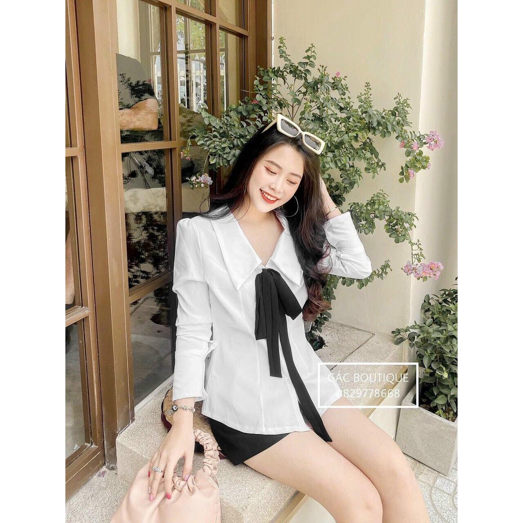SET BỘ TIỂU THƯ CHÂN VÁY CÓ QUẦN TRONG  ÁO SƠ MI PHỐI NƠ