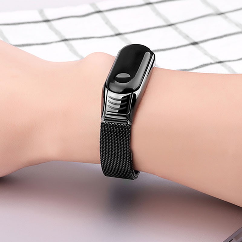 Greenport Dây đeo cổ tay bằng kim loại Milanese Loop từ tính cho Xiaomi Mi Band 3/4/5/6