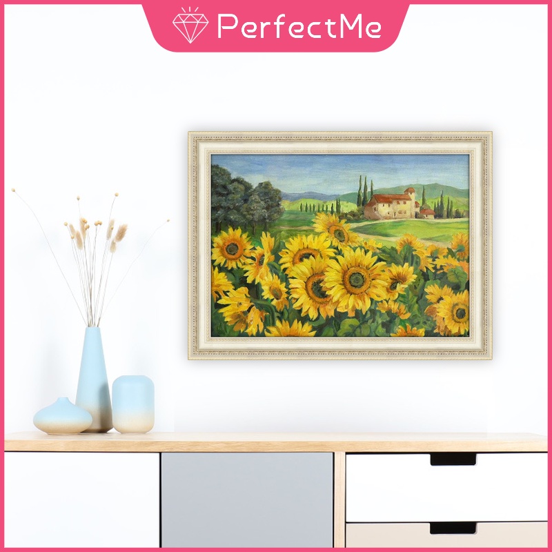 Bộ tranh đính đá 5D tự làm họa tiết hoa hướng dương kích thước 40x30cm