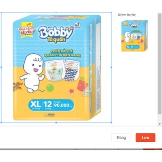 Bỉm /tã quần bobby m,l,xl,xxl: 120 miếng
