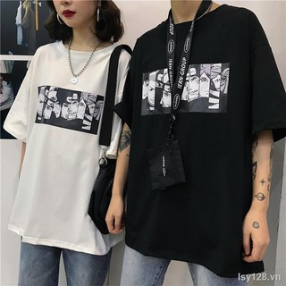 Áo thun tay ngắn họa tiết hoạt hình Naruto thời trang Hàn Quốc cho nam và nữ 2020