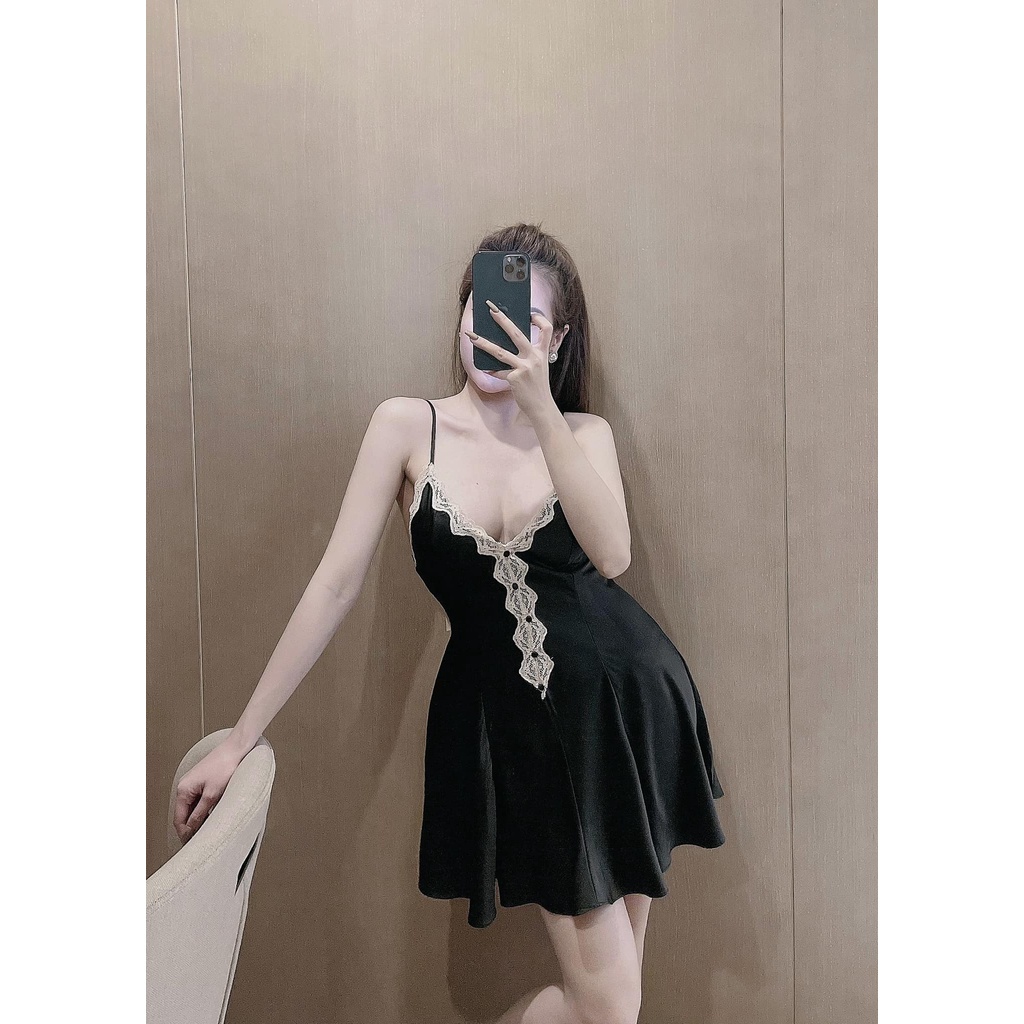 (M.68) Váy ngủ sexy lụa cao cấp Đầm mặc nhà gợi cảm quyến rũ