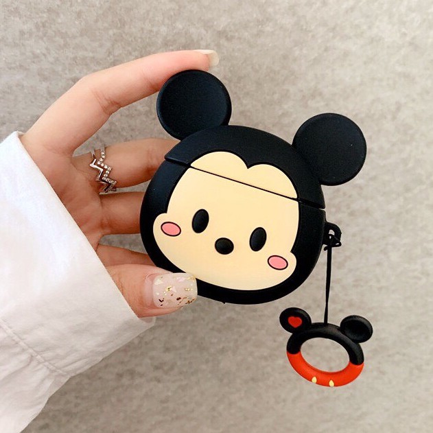 Tặng kèm móc tay Case bao vỏ airpod silicon 1 2 Pro 3 MICKEY MOUSE Vỏ bọc đựng tai nghe không dây i12