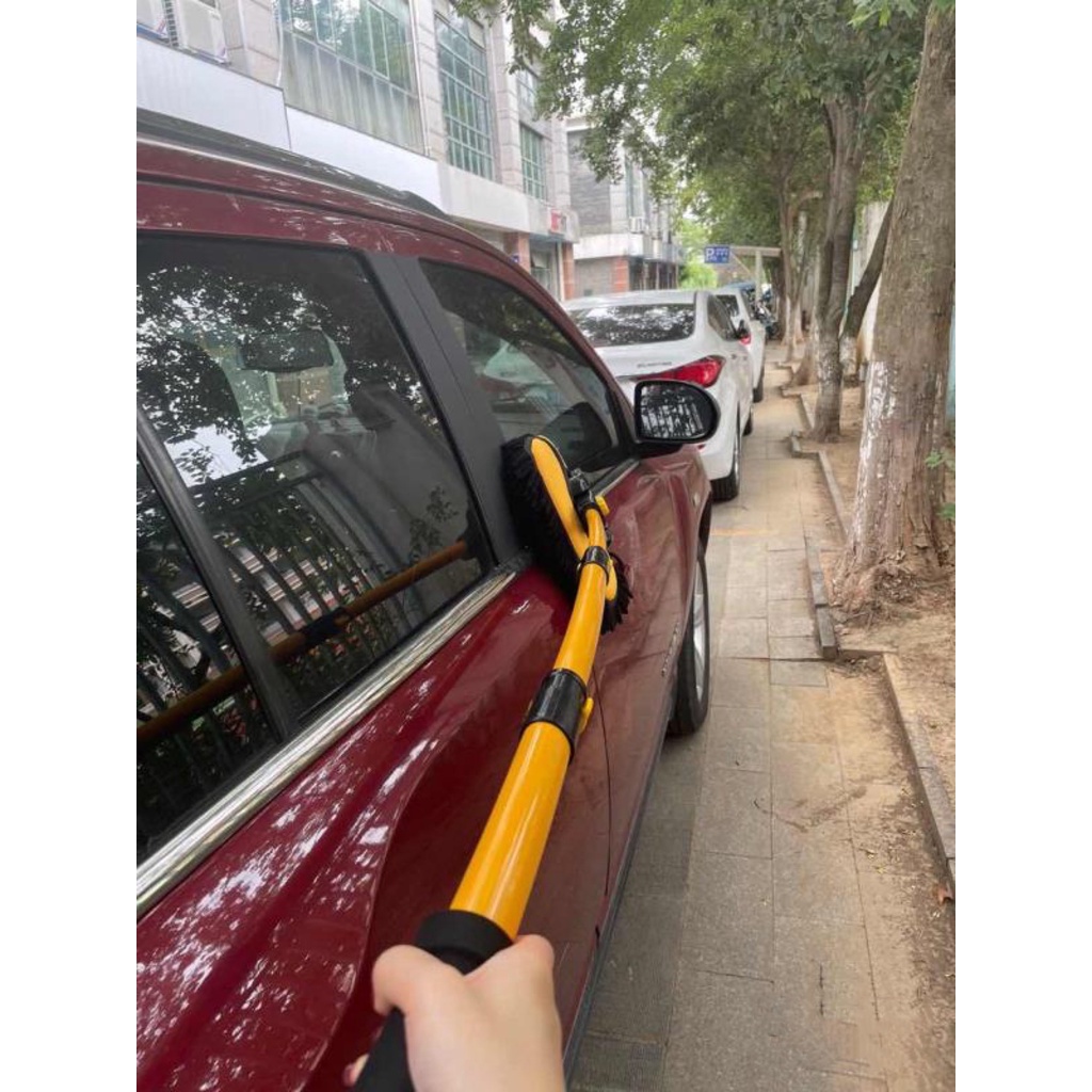 Chổi rửa xe ô tô , lau kính , sàn nhà sợi mềm điều chỉnh được độ cong và độ dài tiện lợi