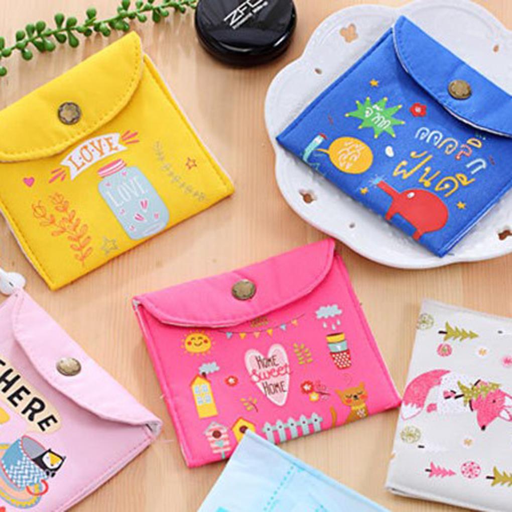 Túi Canvas Đựng Băng Vệ Sinh / Thẻ / Tiền Xu Tiện Dụng Ốp