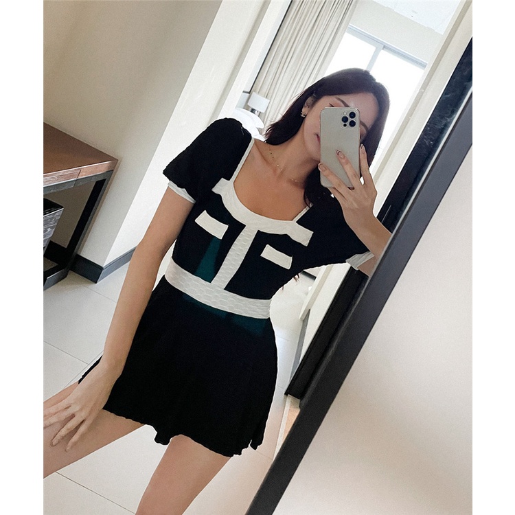 Mẫu mới 2023 bikini váy kèm quần kín đáo che khuyết điểm Hàn Quốc vải dày cao cấp đồ bơi