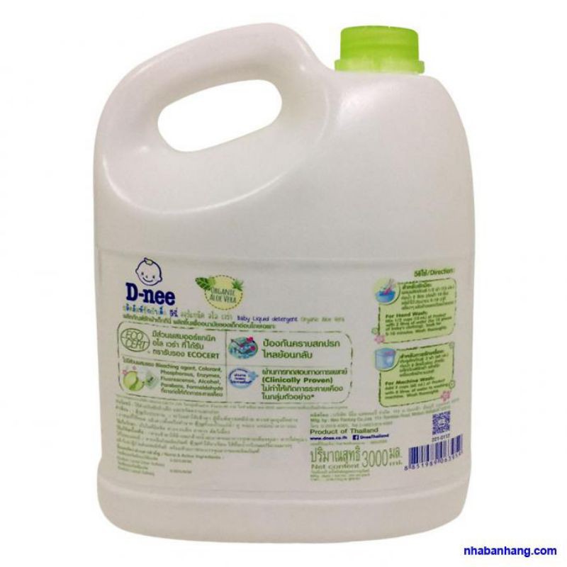 Nước giặt Quần Áo Trẻ Em D-nee Thái Lan Màu Xanh Lá 3 Lít chính hãng