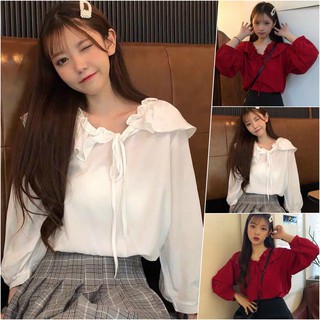 Áo kiểu cổ bèo dây rút