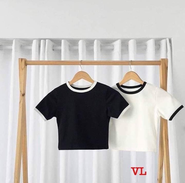 Áo crt trơn viền cổ V&amp;L