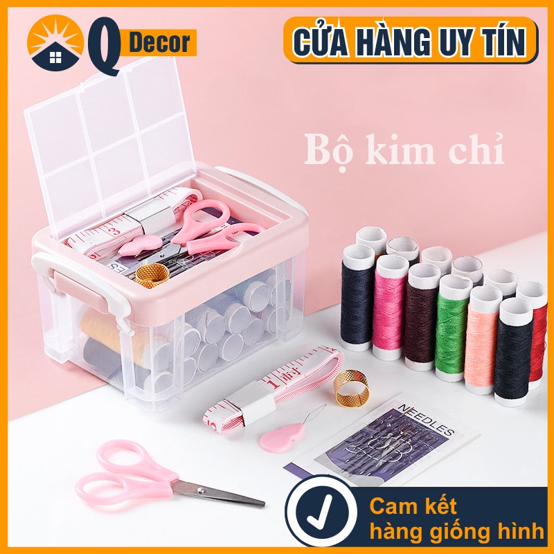 Bộ kim chỉ may vá 12 cuộn chỉ đủ màu_QDecor