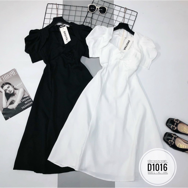 Bigsize Đầm nhún ngực D1016