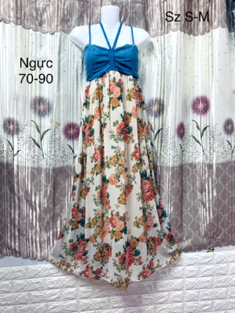 Đầm maxi jean nữ