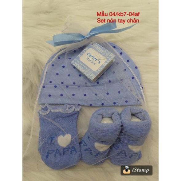 SET NÓN BAO TAY BAO CHÂN SƠ SINH - COMBO NÓN GĂNG TAY VỚ / TẤT SƠ SINH - BỘ 3 MÓN SƠ SINH - ĐỒ DÙNG SƠ SINH