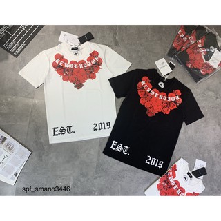 Áo phông nam mikenco hoa hồng đỏ trước ngực ,chất cotton co giãn nhẹ không bai nhão phong cách hàn quốc _áo thun nam nữ