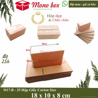 Bộ 25 hộp giấy carton 18x10x8