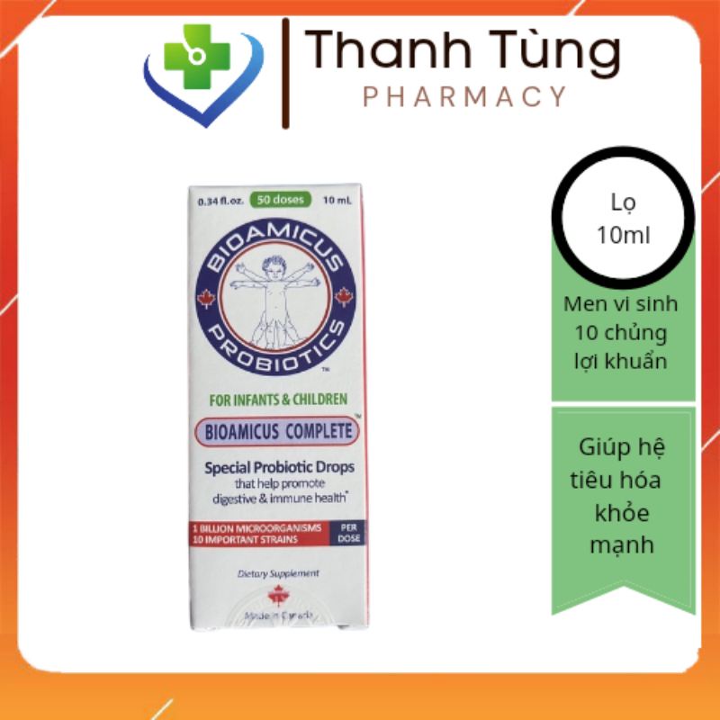 Men vi sinh 10 chủng Bioamicus complete 10ml , hỗ trợ tiêu hóa , giúp bé ăn ngon , tăng cường miễn dịch - NTTT