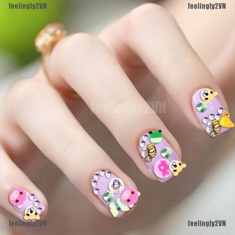 1000 Miếng dán trang trí hình trái cây 3D bằng đất sét xinh xắn