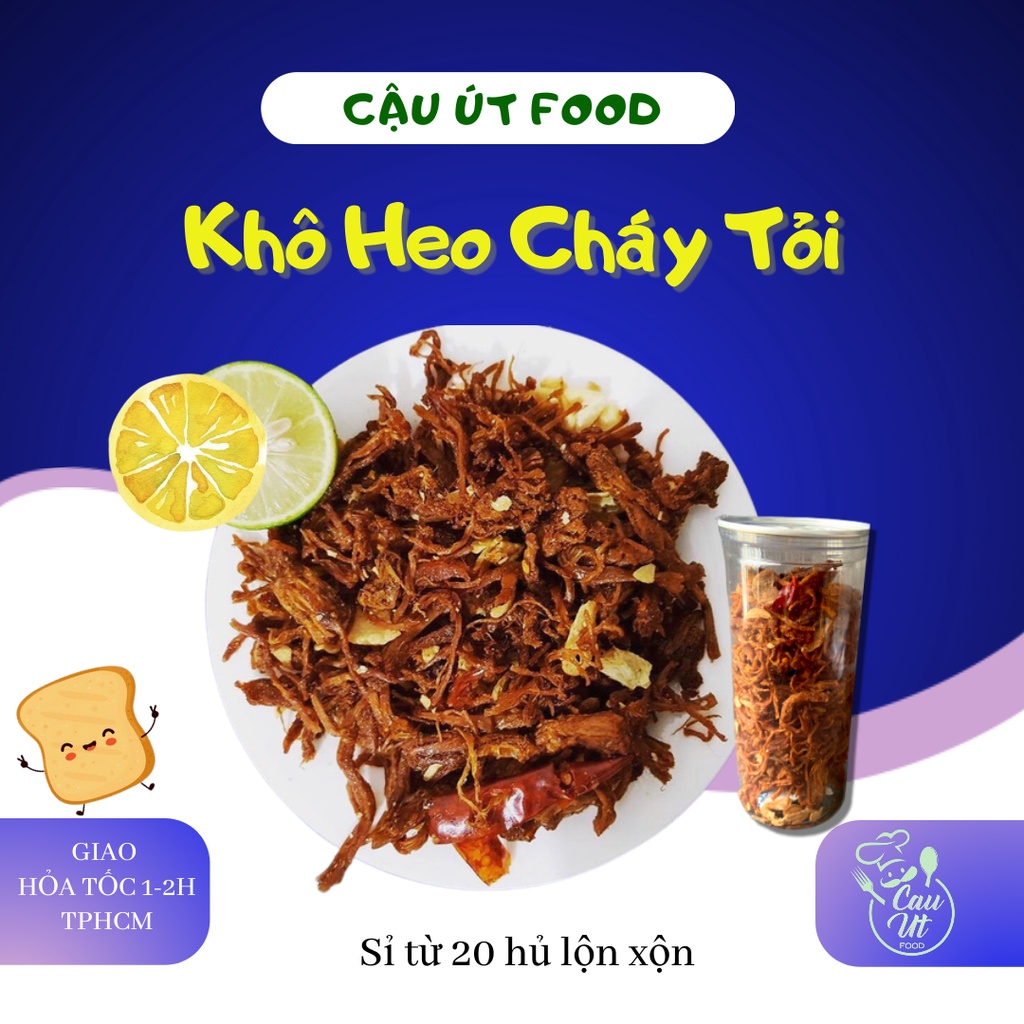 Khô Heo Cháy Tỏi Loại 1, Khô Gà Lá Chanh Loại 1, Đồ ăn vặt ngon, Cậu Út Food