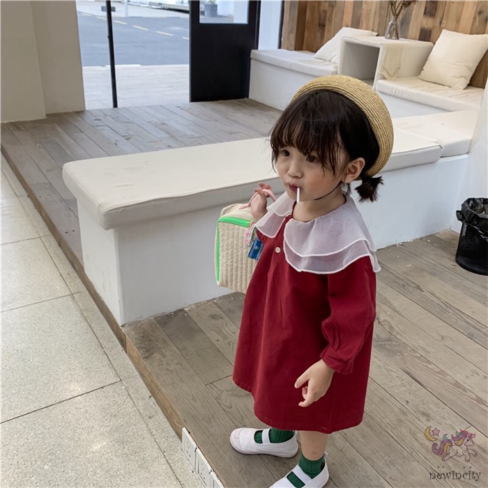 Váy tay phồng phối vải lưới sành điệu dành cho bé gái