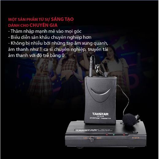 Micro cài áo không dây TS-331B Takstar sử dụng liên tục trong 8H, BẢO HÀNH 1 NĂM