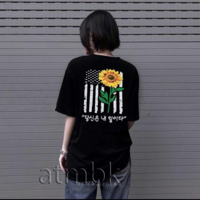 Áo thun hoa hướng dương GD tay lỡ UNISEX