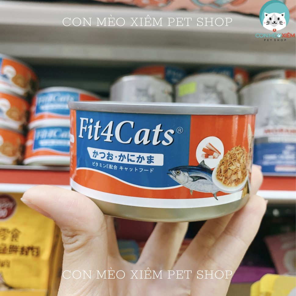 Pate cho mèo Fit 4 cat cattyman nhật bản lon cá ngừ 160g, thức ăn tăng cân mèo con lớn nhỏ Con Mèo Xiêm
