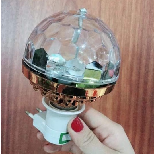Đèn Nháy Led Quả Cầu Pha Lê 7 Màu Xoay Tròn 360 Độ (Đèn Led Magic Ball Light)