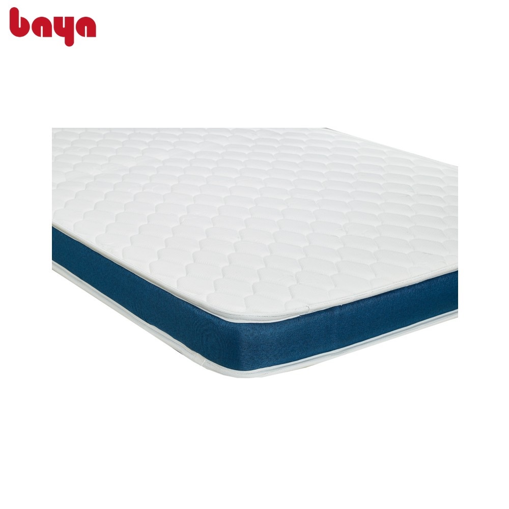 Nệm Ngủ Gấp Gọn BAYA SAPA Màu Trắng Viền Xanh Làm Từ Vải Gấm Xốp Có Trần Mút Tạo Múi Đem Lại Cảm Giác Êm Ái