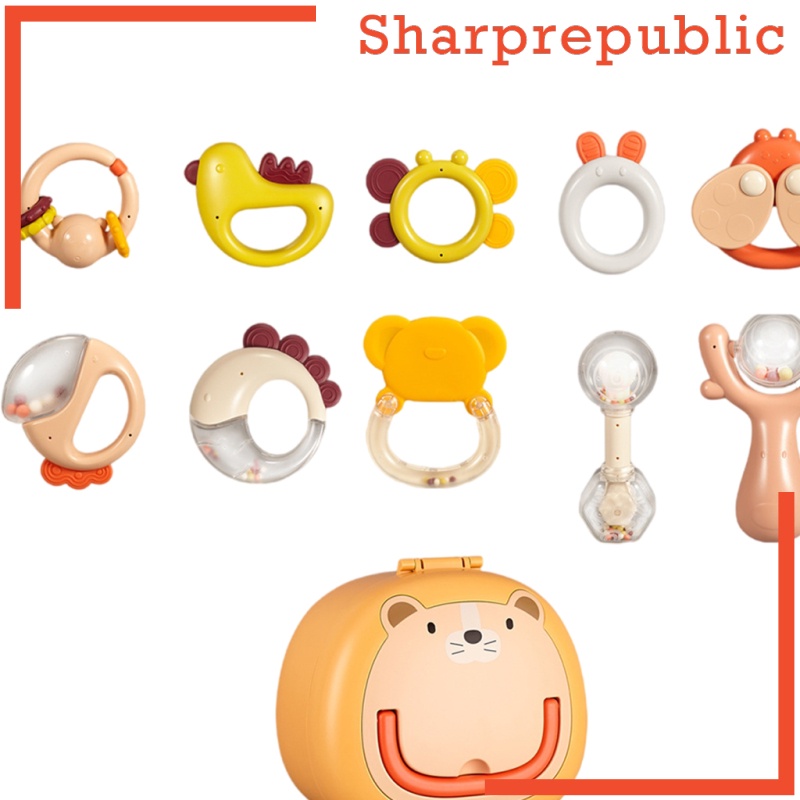 [SHARPREPUBLIC] Baby Rattle Teether Baby Toys Shaking Bell Rattle Set Infant Newborn Toys Baby Rattle Sets Teether Rattles Toys