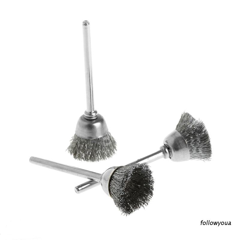 Bộ 3 Đầu Cọ Dây Thép Hình Bát Dùng Đánh Bóng