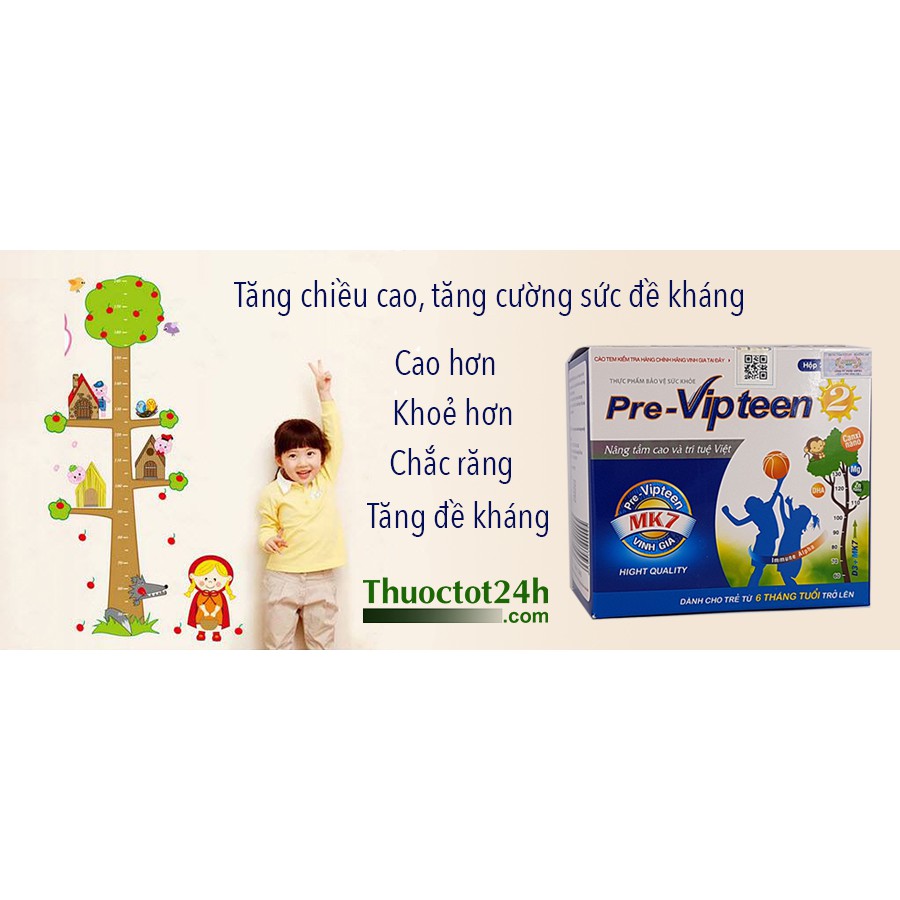 Pre Vipteen 2 - Giúp trẻ phát triển chiều cao vượt trội, tăng cường sức đề kháng, giảm nguy cơ mắc bệnh