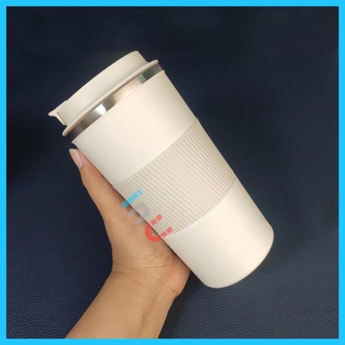 - Ly giữ nhiệt 510ml uống trà, cà phê mang đi, bọc silicon giúp cầm chắc tay