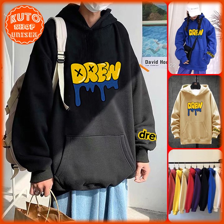 ÁO HOODIE DREW Nỉ Ngoại Cao Cấp In Pet Siêu Bền Siêu Đẹp (HD2820 - Chữ Vàng - Kèm Ảnh Thật)