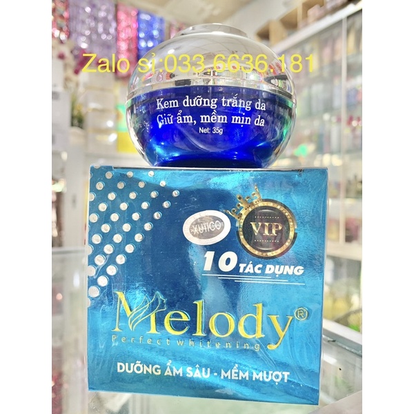 kem melody dưỡng trắng da,giữ ẩm,mềm mịn da ,10 tác dụng vip 35g