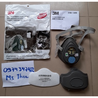 Mặt nạ 3M 3200 + tấm bọc 3700 + bông lọc 3701 - chống hoá chất sơn và thuốc trừ sâu