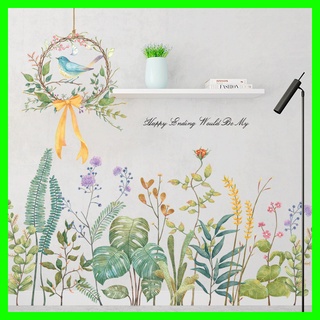Decal dán tường hoa lồng chim mẫu hàn