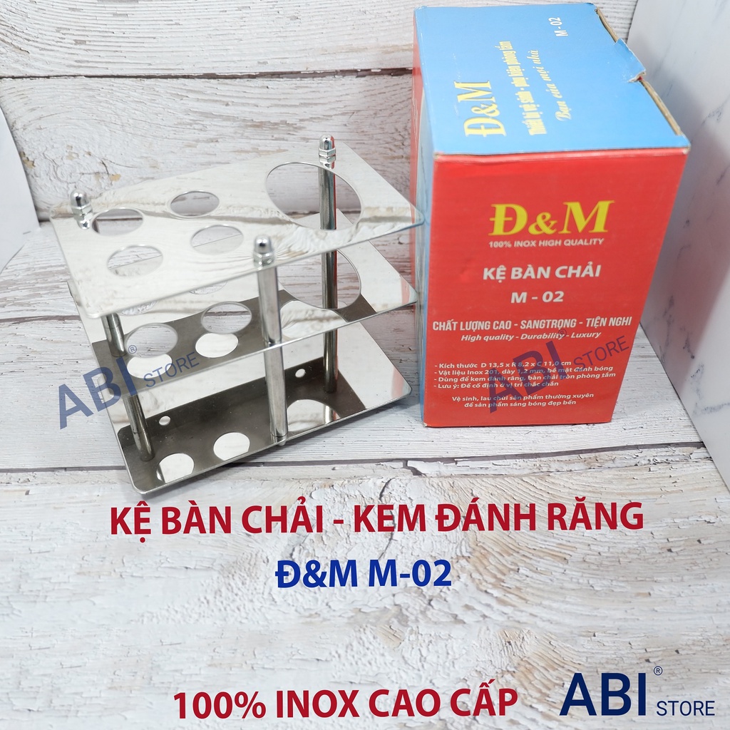 Kệ bàn chải kem đánh răng KB-01 và Đ&amp;M02, kệ đựng bàn chải đánh răng inox hàng đẹp giá rẻ