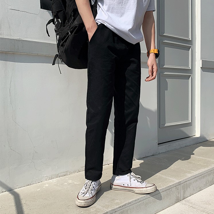 [Quần QKK01] Quần Baggy Chất Vải Kaki Dày Mịn Kiểu Dáng Đơn Giản Phong Cách Unisex