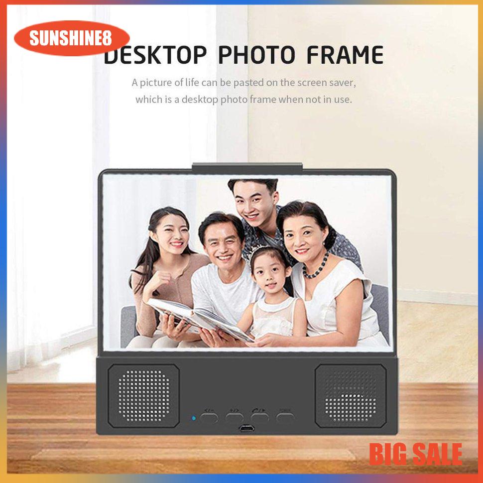 Kính phóng to màn hình Bộ khuếch đại màn hình điện thoại di động 12 inch với đế đa năng để bàn âm thanh nổi