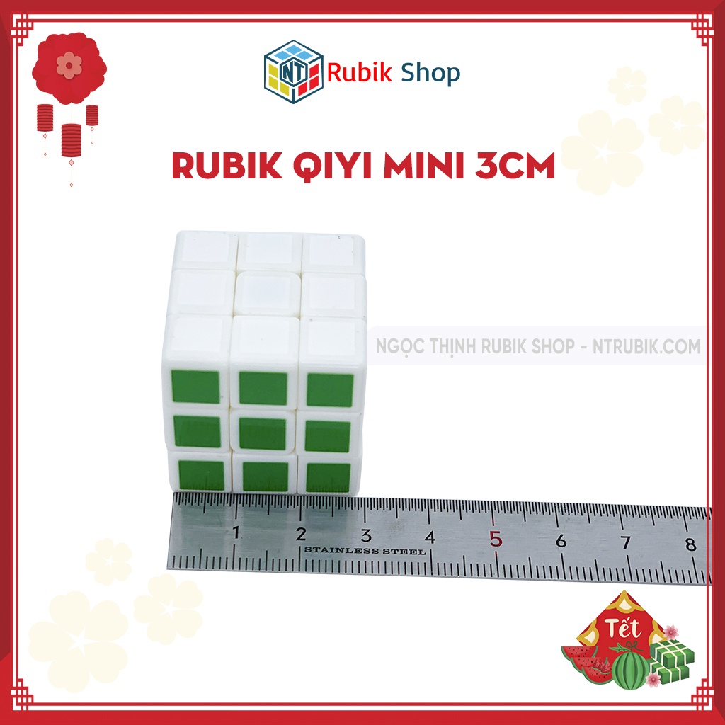 [Rubik 3x3x3] Rubik 3x3x3 QiYi mini 3cm Stickerless không viền