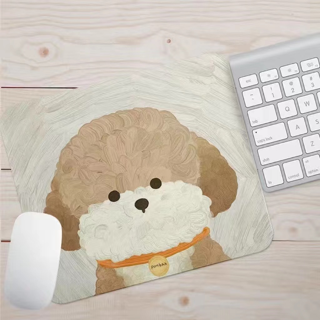 Miếng Lót Chuột Hình Chữ Nhật In Hình Cún Dễ Thương