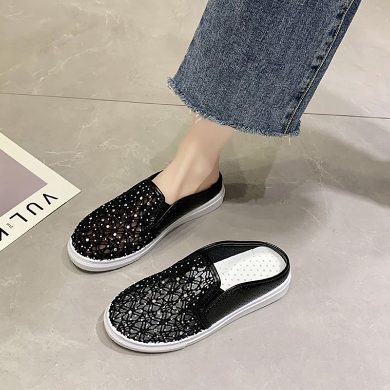 Dép bít mũi IELGY đế dày phối lưới thoáng khí thời trang dành cho nữ