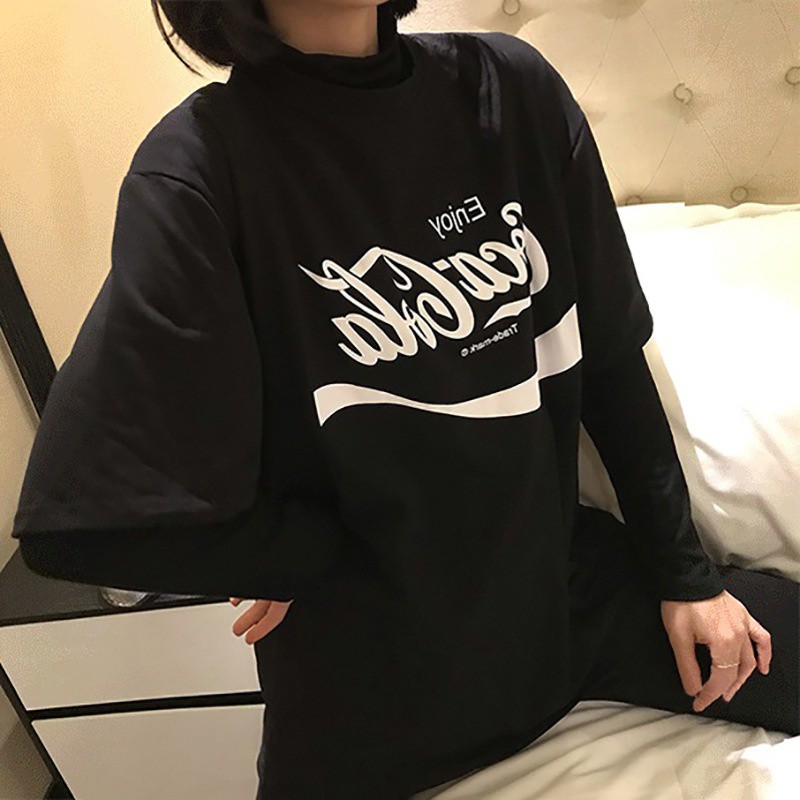 Áo thun tay ngắn dáng rộng in họa tiết thời trang