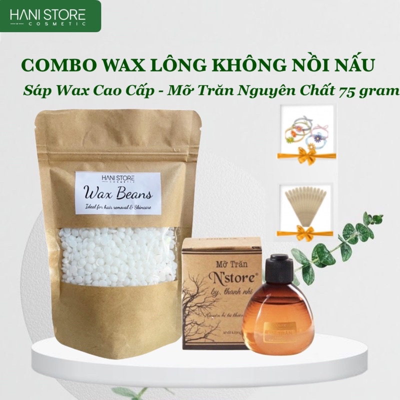 BỘ NẤU SÁP WAX LÔNG GỒM SÁP WAX NÓNG, MỠ TRĂN NGUYÊN CHẤT