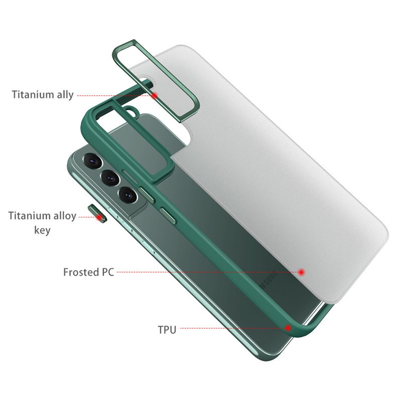 Ốp Điện Thoại Bằng PC Cứng Viền Silicon Mặt Nhám Trong Suốt Chống Sốc Cho Samsung Galaxy S23 Ultra Plus S23 + 5G