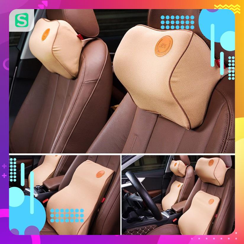 Gối tựa đầu đệm dựa lưng ô tô cao su non chính hãng Fuman MSP65783 MSP89355