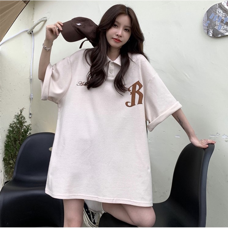 Áo Thun Ngắn Tay Thêu Họa Tiết Xinh Xắn Dành Cho Nữ