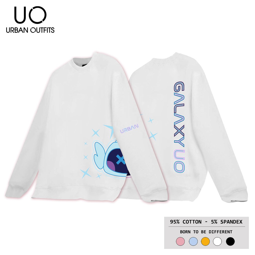 Áo Sweater Form Rộng Nam Nữ URBAN OUTFITS In Galaxy uo Bot SWO38 Thun Cotton Nỉ