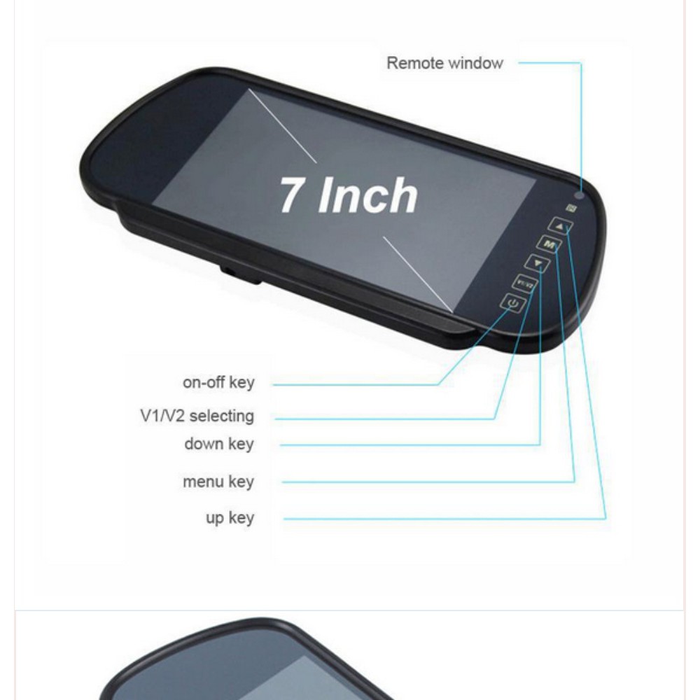 Màn hình ốp gương 7in HD MP5  cho xe ô tô có cổng USB nhạc và BLUETOOTH nghe nhạc